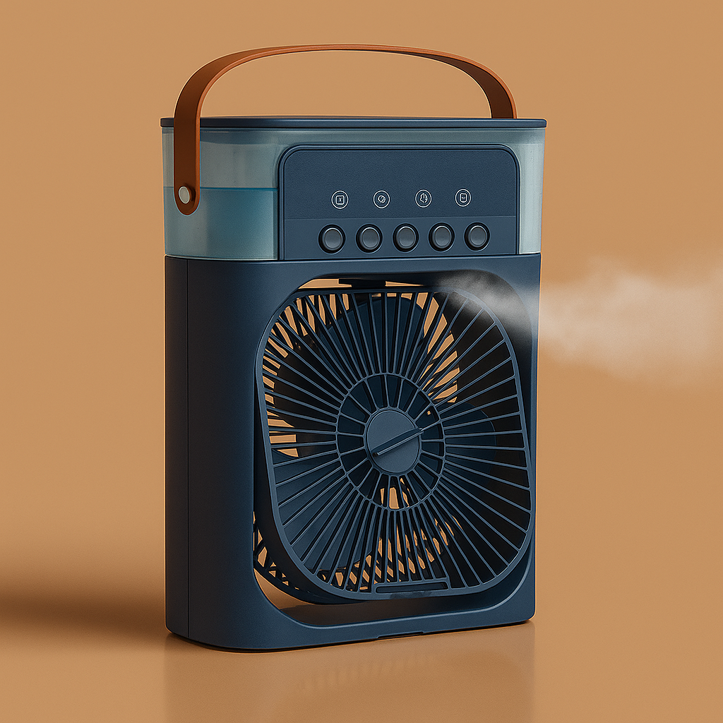 Ventilateur Portable Climatiseur 3-en-1 avec LED – Refroidisseur d’Air Compact et Silencieux